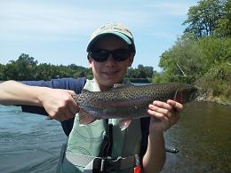 Debbies sons fly fishing sacramento river trout